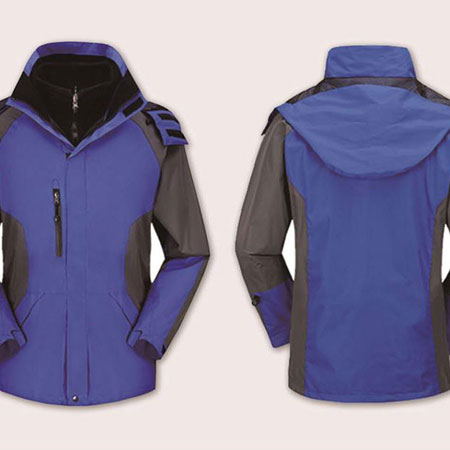 拼色冬季加絨兩件套沖鋒衣男女同款兩件套防水透氣保暖登山服